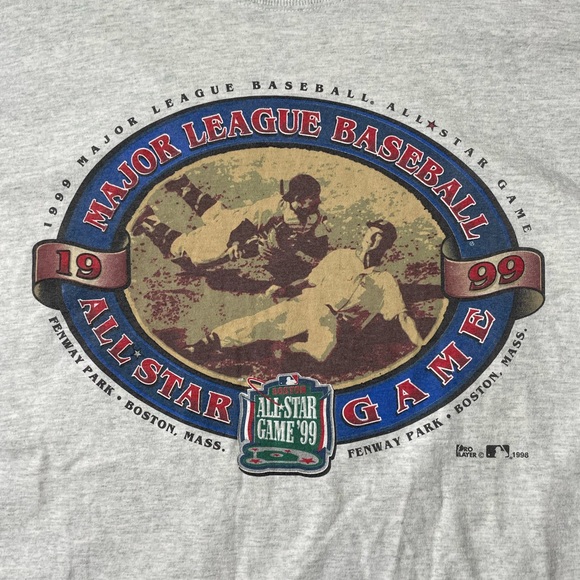Vintage 90s 1999 MLB all star game Fenway park double sided t shirt pro player L - Picture 6 of 6
